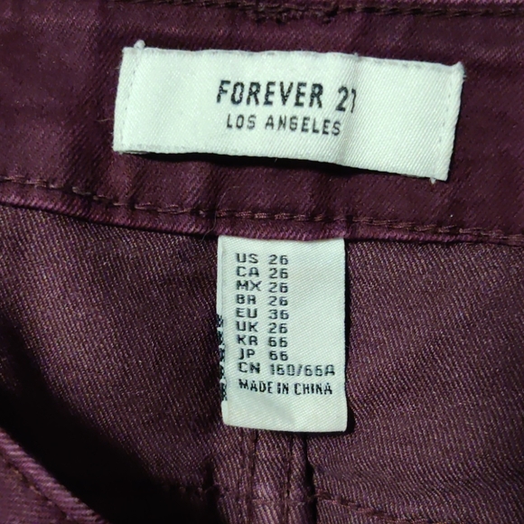 Burgundy Mid-Rise Skinny Pants - Picture 3 of 5